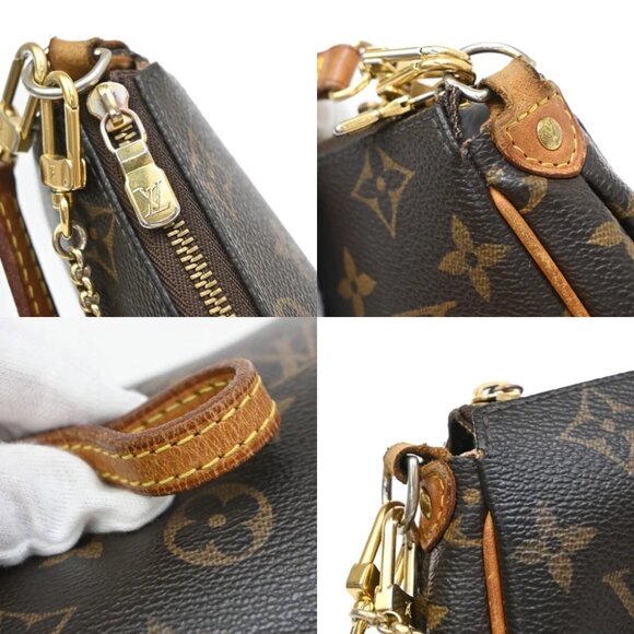 LOUIS VUITTON Eva 2Way Chain Shoulder Bag Monogram Leather Brown - Picture 9 of 15